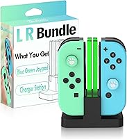 Vista 1 de Switch Controllers Bundle for Switch 2,Wireless Remote Joy Work with OLED Lite,No Drift Hall Effect Joysticks,Motion Control,2-in-1 Best Budget Cons