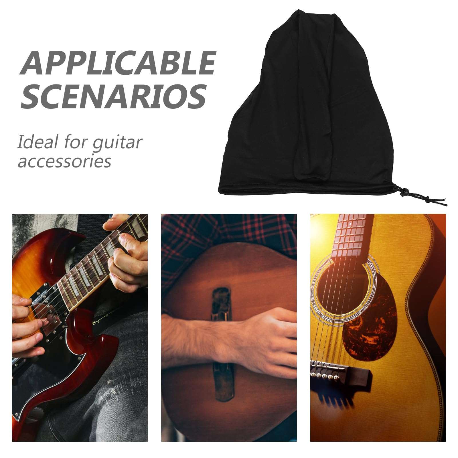 POPETPOP Funda Antipolvo para Guitarra Acústica Poliéster Negro, Plegable y Resistente para Uso Diario y Almacenamiento en Casa