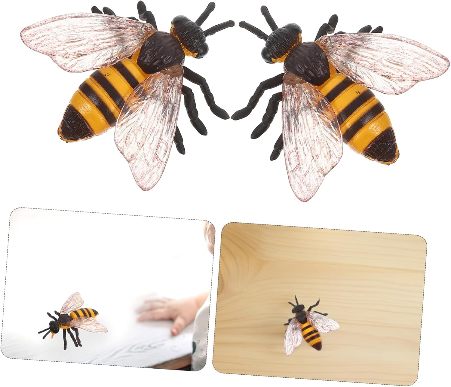 Vaguelly 2pcs Realistic Bee Figurine Insect Models Educational Animal for Nature Observation Biodiversity Learning Portable Garden Decor - Image 8