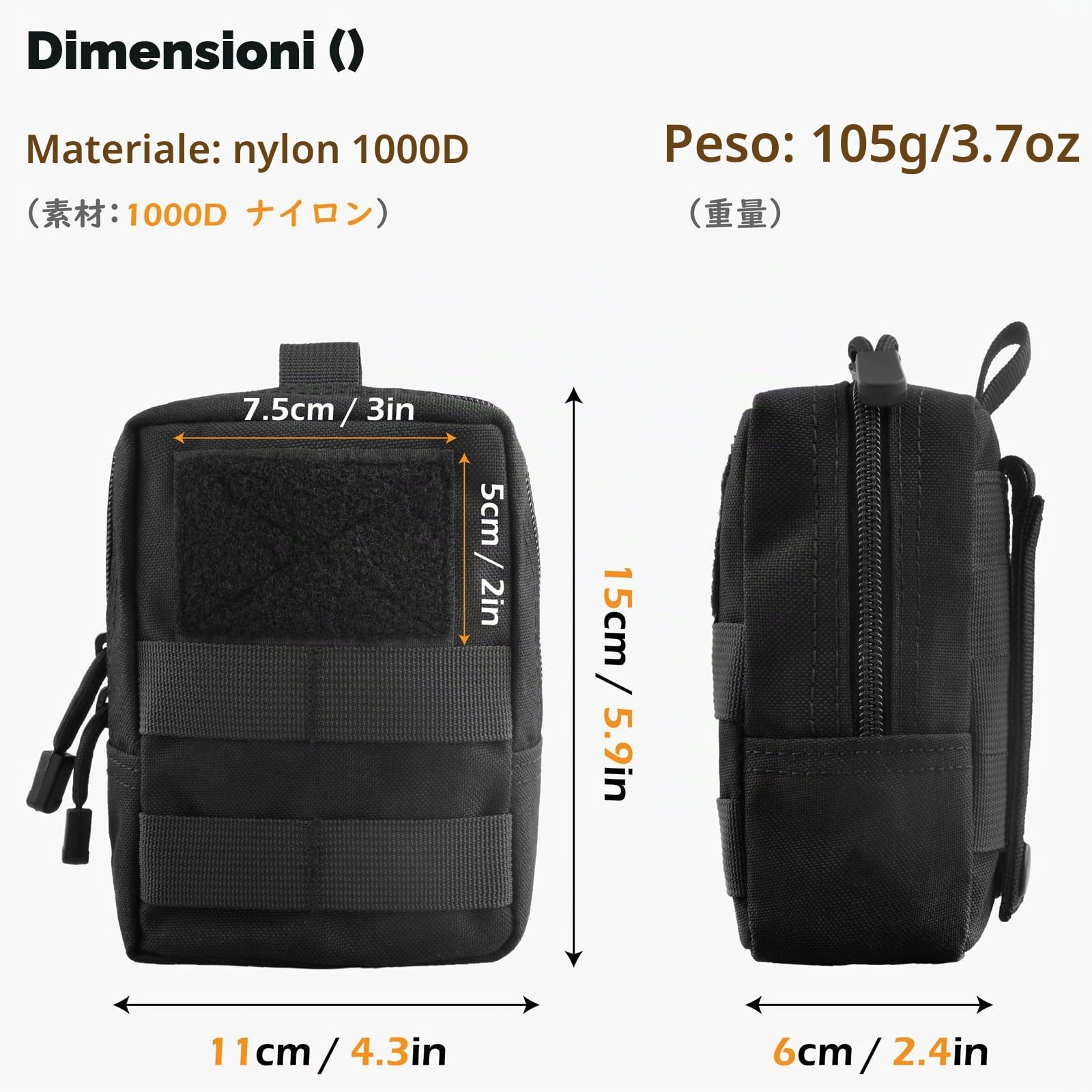 TRIWONDER Borsello Tattico Marsupio Militare Uomo Donna per Cinturone Borsa Tattica Molle EDC Caccia Campeggio
