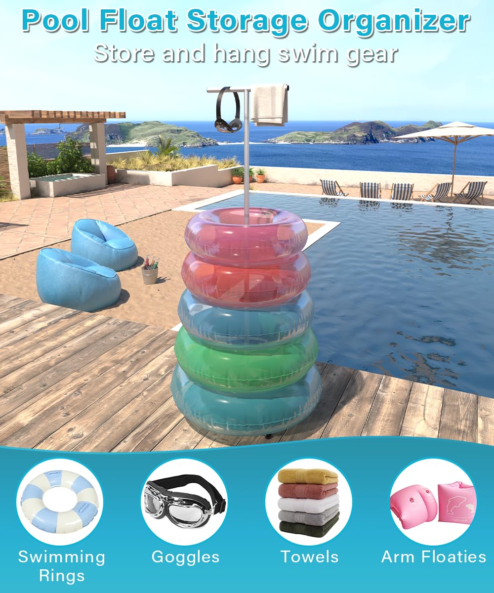 Mondazie T-Form Pool Float Storage Rack mit Wassergewicht Tasche für Schwimmbad
