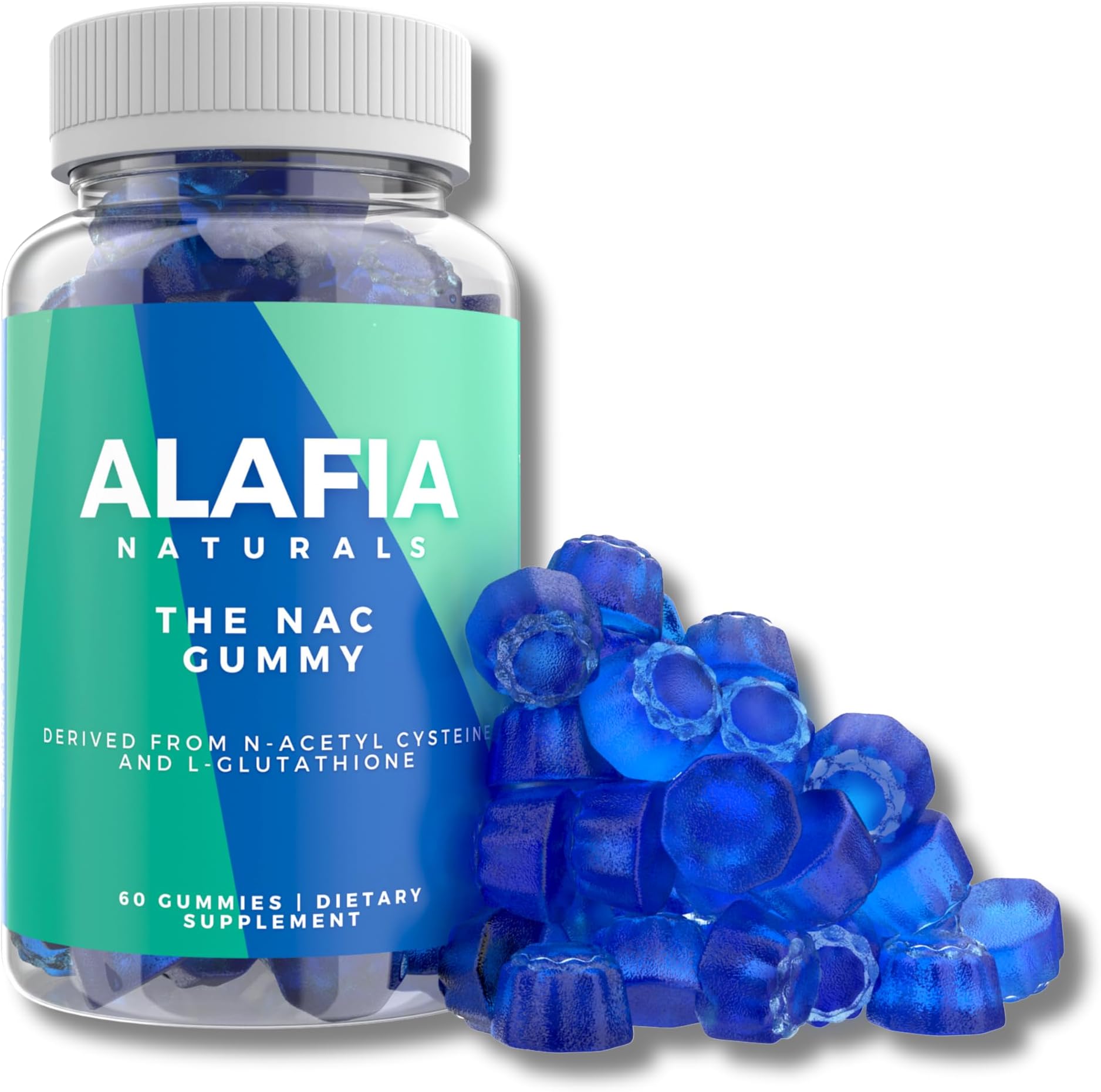 Alafia Naturals Sugar-Free NAC Gummies, NAC Supplement for Respiratory Health, Liver Detox & Cleanse, Kidney, Antioxidant Support, N-Acetyl Cysteine Supplement MCT-Oil Coated for Absorption Vegan 60ct