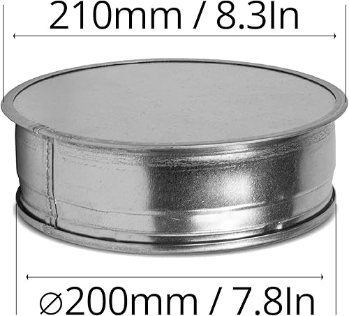 Miniatura 3 de Tapa en T de acero galvanizado de 8 pulgadas - Cubierta de ventilación redonda - Tapa de extremo de conducto de secadora - Tapón de metal - Cubierta