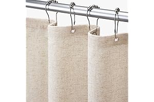 Awellife Natural Linen Shower Curtain: Boho Chic for Your Bathroom