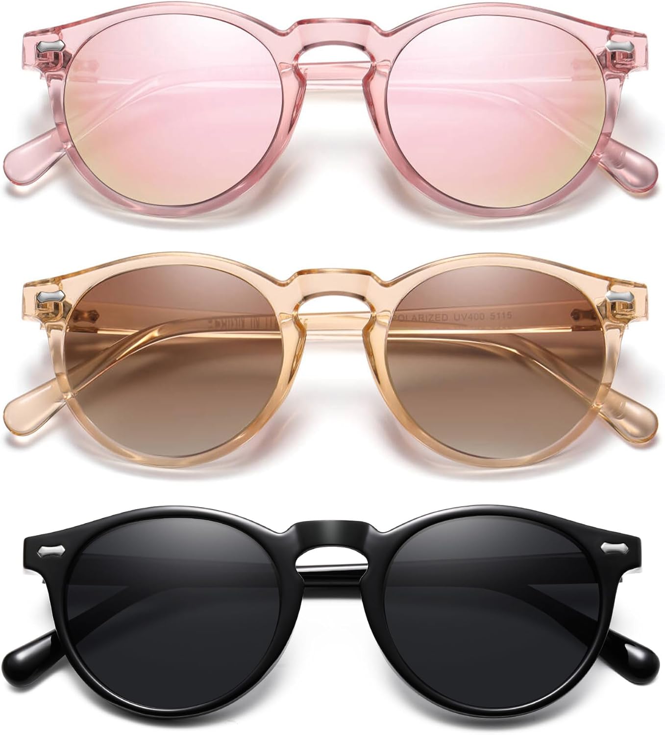 Retro Small Round Polarized Sunglasses for Women Vintage Style Circle Sun Glasses UV Protection