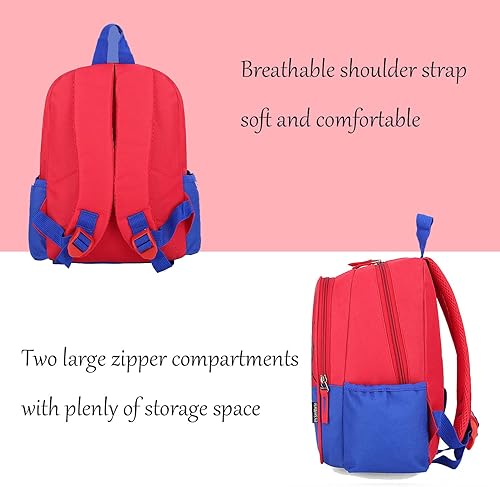 Miniatura 3 de JBin Rich Mochila para niños pequeños, mochila roja preescolar para niños y niñas de 2 a 8 años, Rojo -, Medium (3