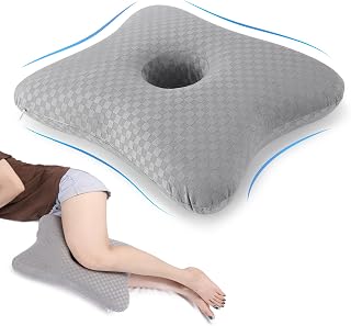 Leg & Knee Pillow for Side Sleepers - Upgraded Memory Foam Pillow Between Legs for Side Sleeping, Leg Pillow for Back, Hip, Sciatica Pain Relief, Side Sleeper Wedge Pillow (Light gray-no straps)