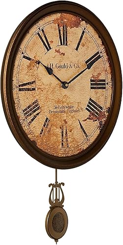 Miniatura 2 de Howard Miller JH Gould and Co III - Reloj de pared 620-441 - Péndulo de latón antiguo de 15 pulgadas con ahorro automático de luz diurna y
