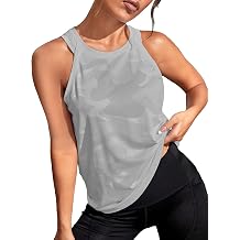 OYOANGLE Womens Camo Print Sleeveless Workout Tank Tops Exercise Running Shirts Active Gym Yoga Tank Top
