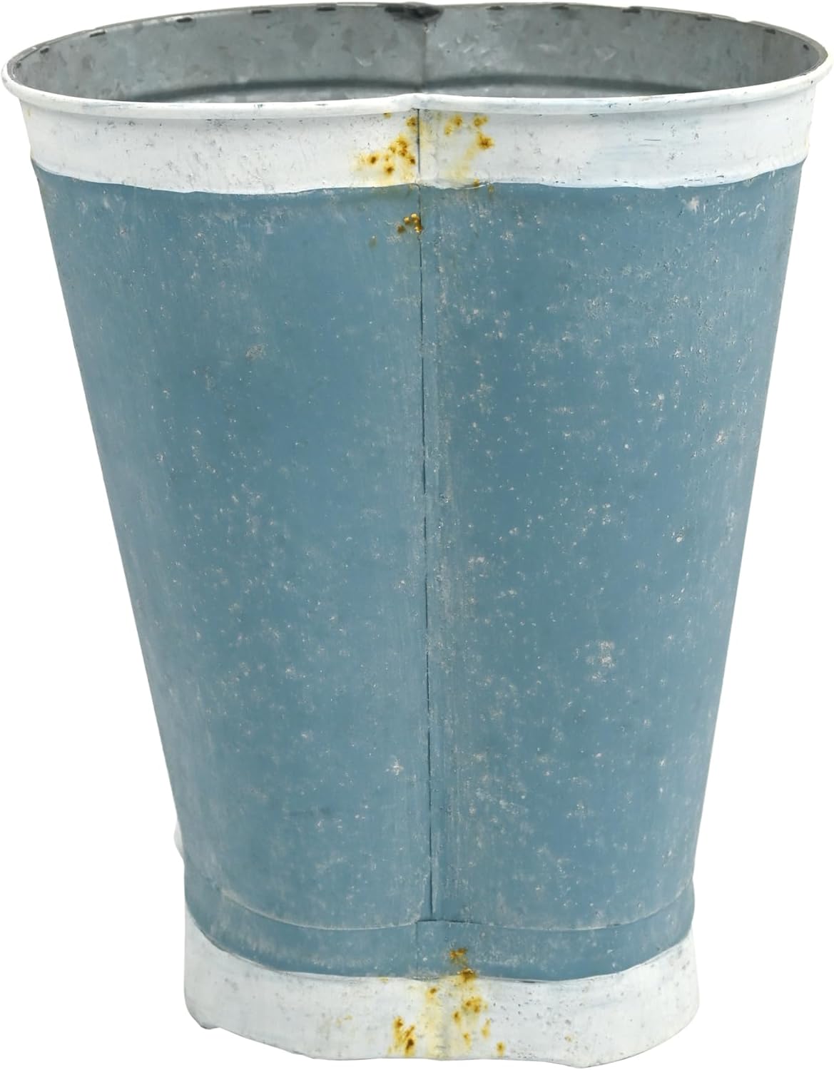 Vintage Blue Rain Boot Planter, Country Garden Metal Boot Flower Pot, Rustic Farmhouse Decorative Planter for Indoor Outdoor Succulents, Herbs, Garden & Porch Decor