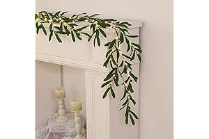 Waipfaru Christmas Olive Garland with Lights - Festive Fireplace Embellishment