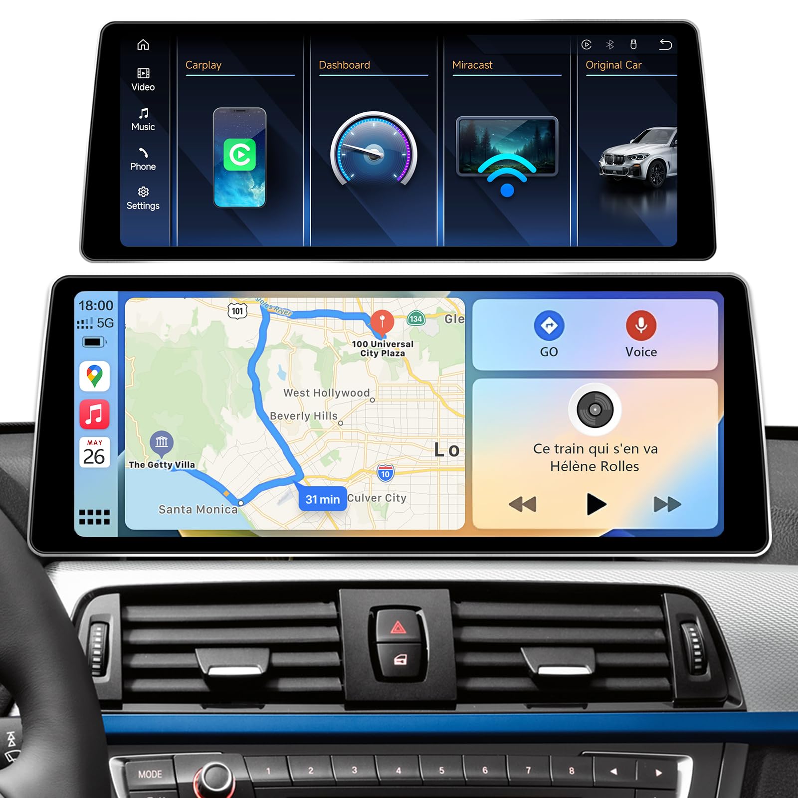 12.8" QLED CarPlay for BMW F20 F30 F32 M3 13-16 NBT Android