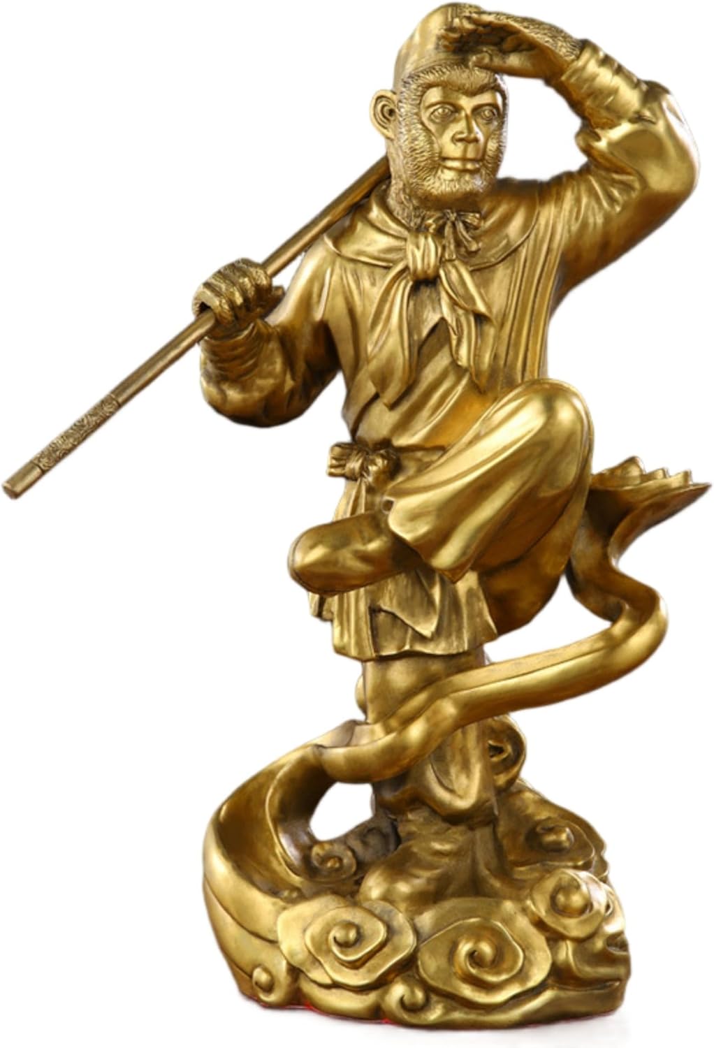 JITUIHOM 善品黄铜孙悟空齐天大圣摆件 Living Room Dining Desk Decorations 黄铜美猴王开业办公礼品 Luck Wealth Feng Shui Decor 359