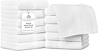 Vista 1 de Juego de 12 paños de lavado de 100 % algodón peinado para rostro y cuerpo (12 x 12 pulgadas), sostenibles, suaves, muy absorbentes, para hotel, spa
