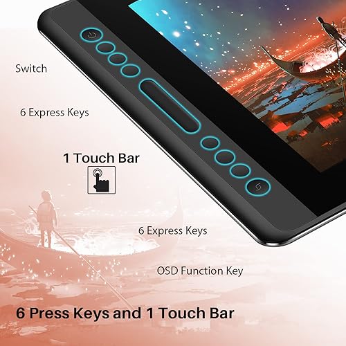 Miniatura 4 de HUION KAMVAS Pro 16 - Tableta de dibujo gráfico con pantalla de inclinación totalmente laminada, sin batería, lápiz táctil, soporte ajustable,