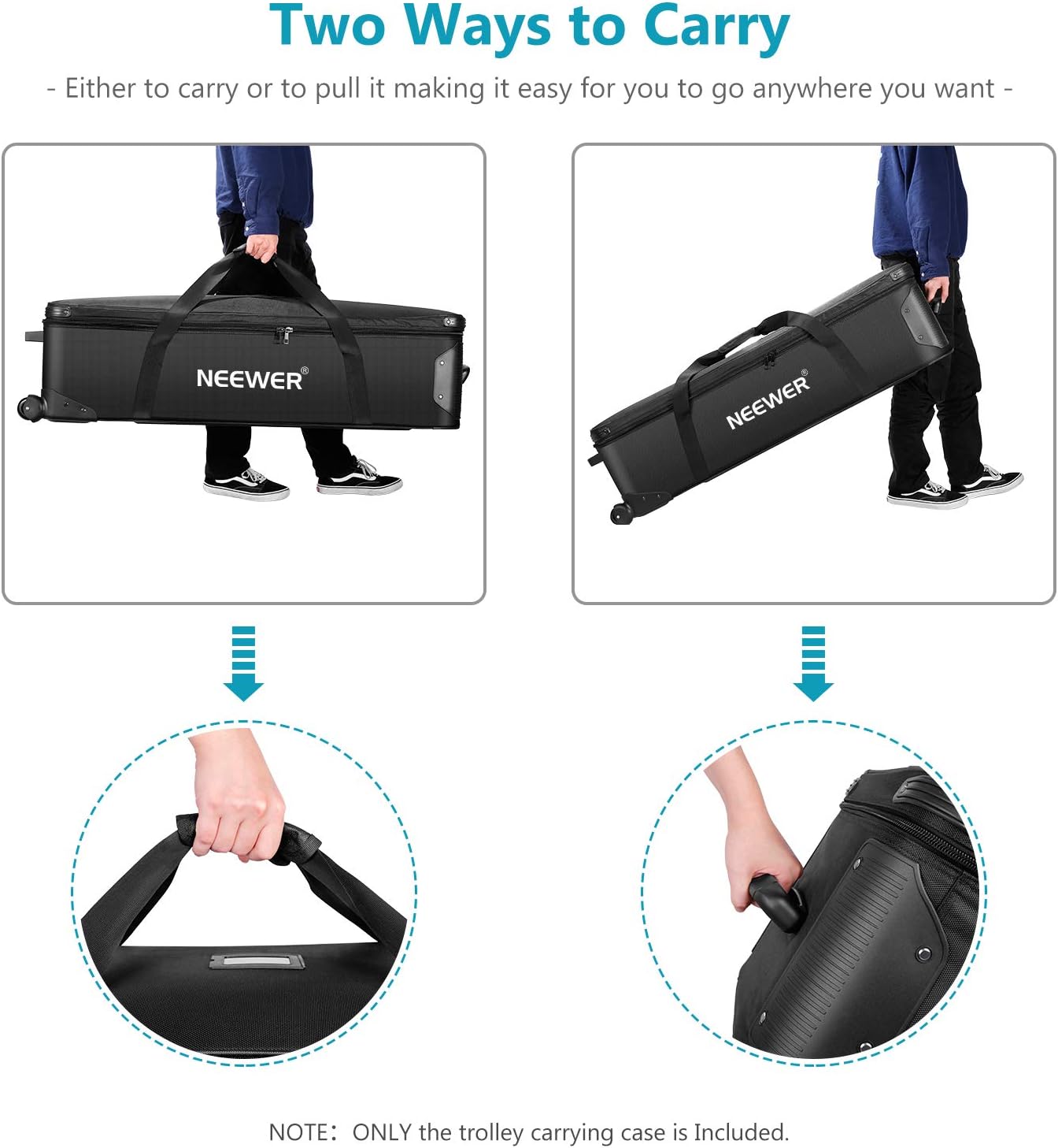 Neewer Professional Camera Trolley Case[44.8"x14.1"x12.6"][Two Ways to Carry][Spinner Wheels][Multipurpose][Great Capacity]