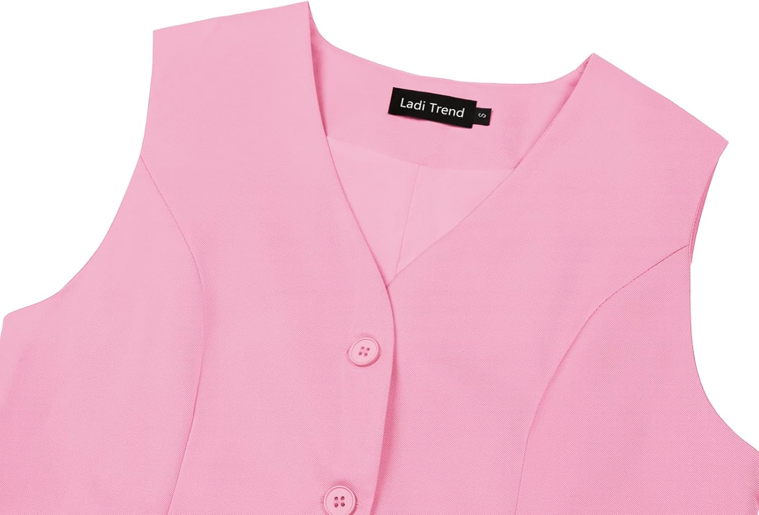 MINTLIMIT Fully Lined Waistcoats for Women Sleeveless Button Down V-Neck Fitted Vest Waistcoat(Light Pink M) - Image 3