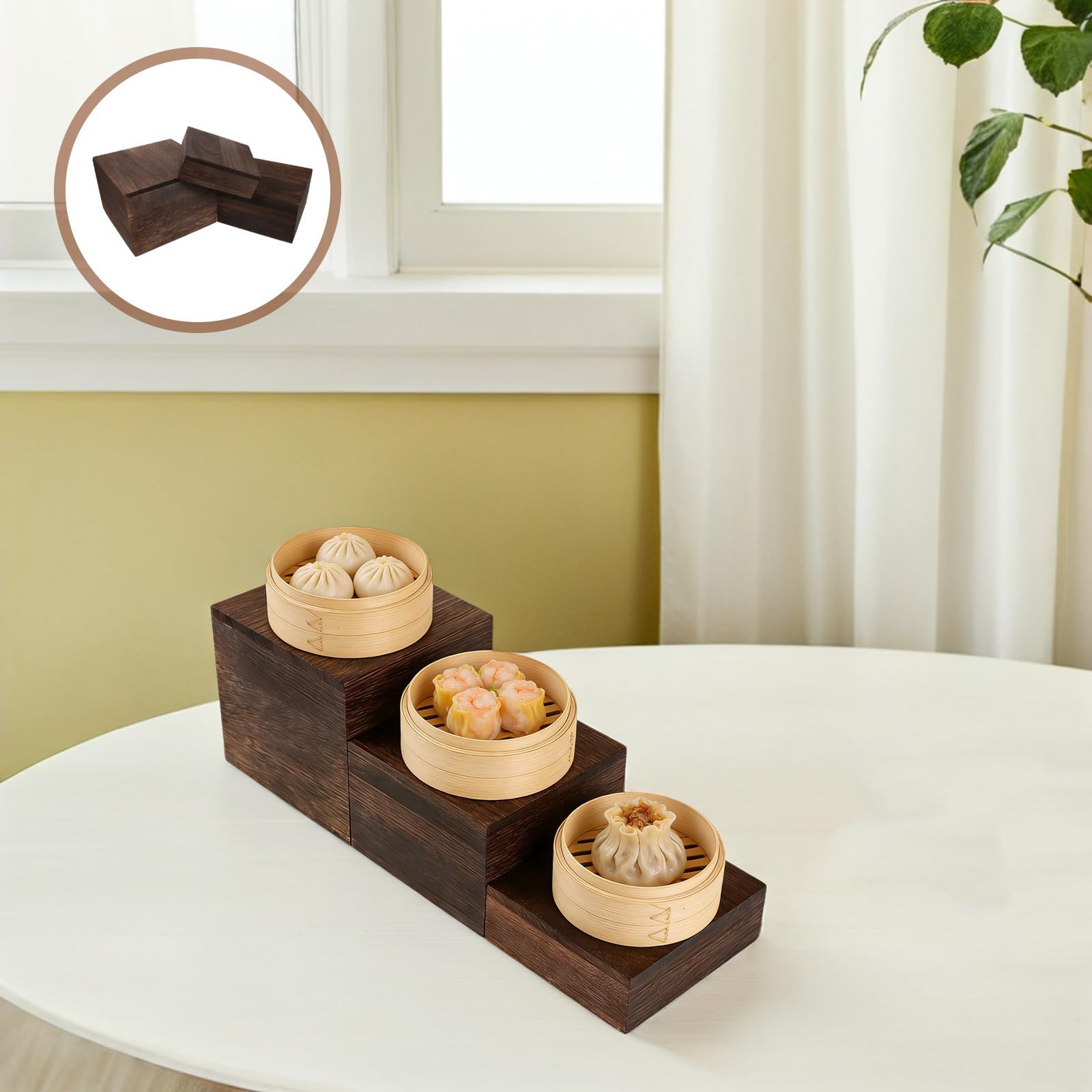 Operitacx Présentoir à Cupcakes Vintage en Bois, Lot de 3, Style Rustique