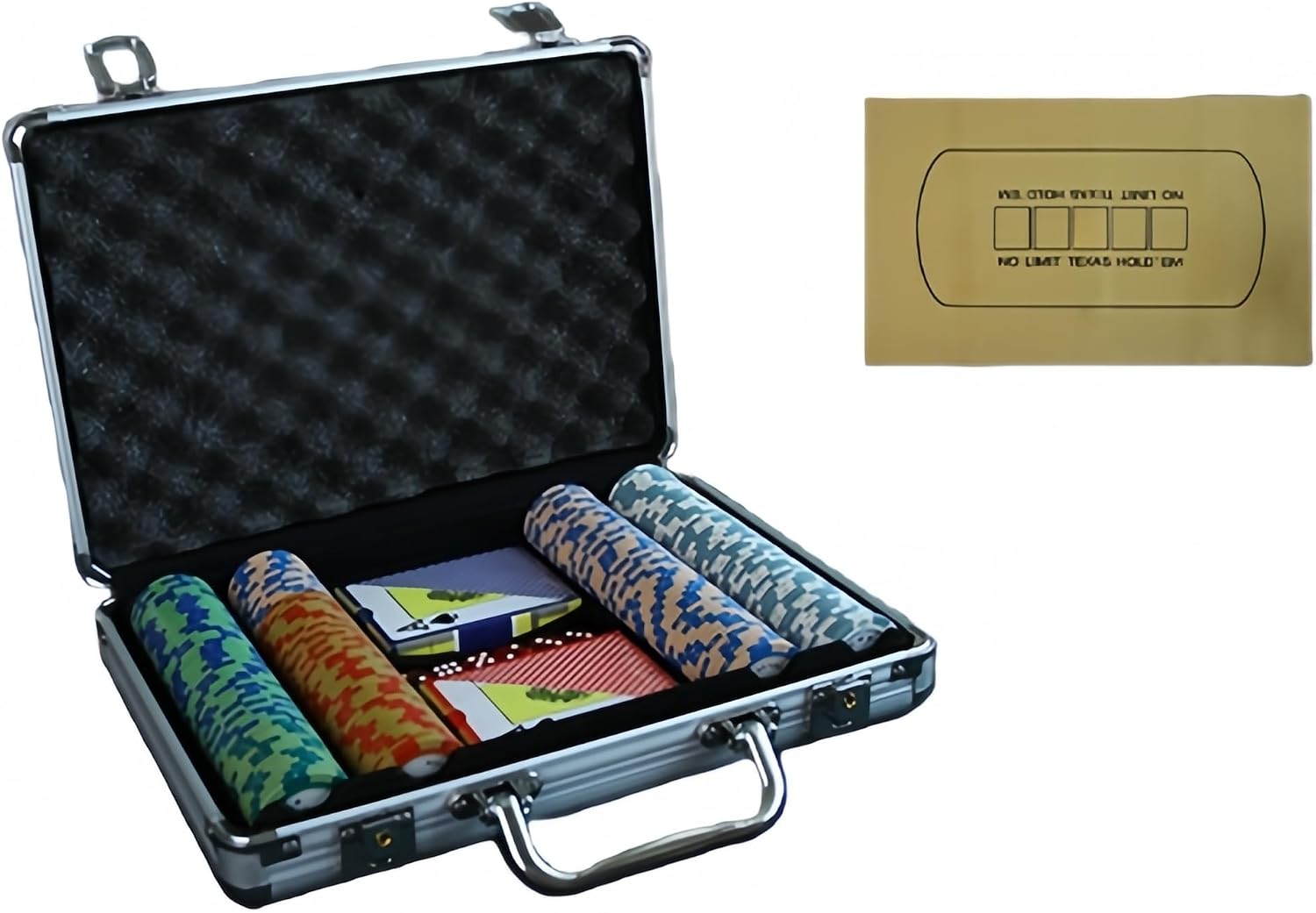 Set de 500 fichas de póker de cerámica con estuche elegante miniatura 1