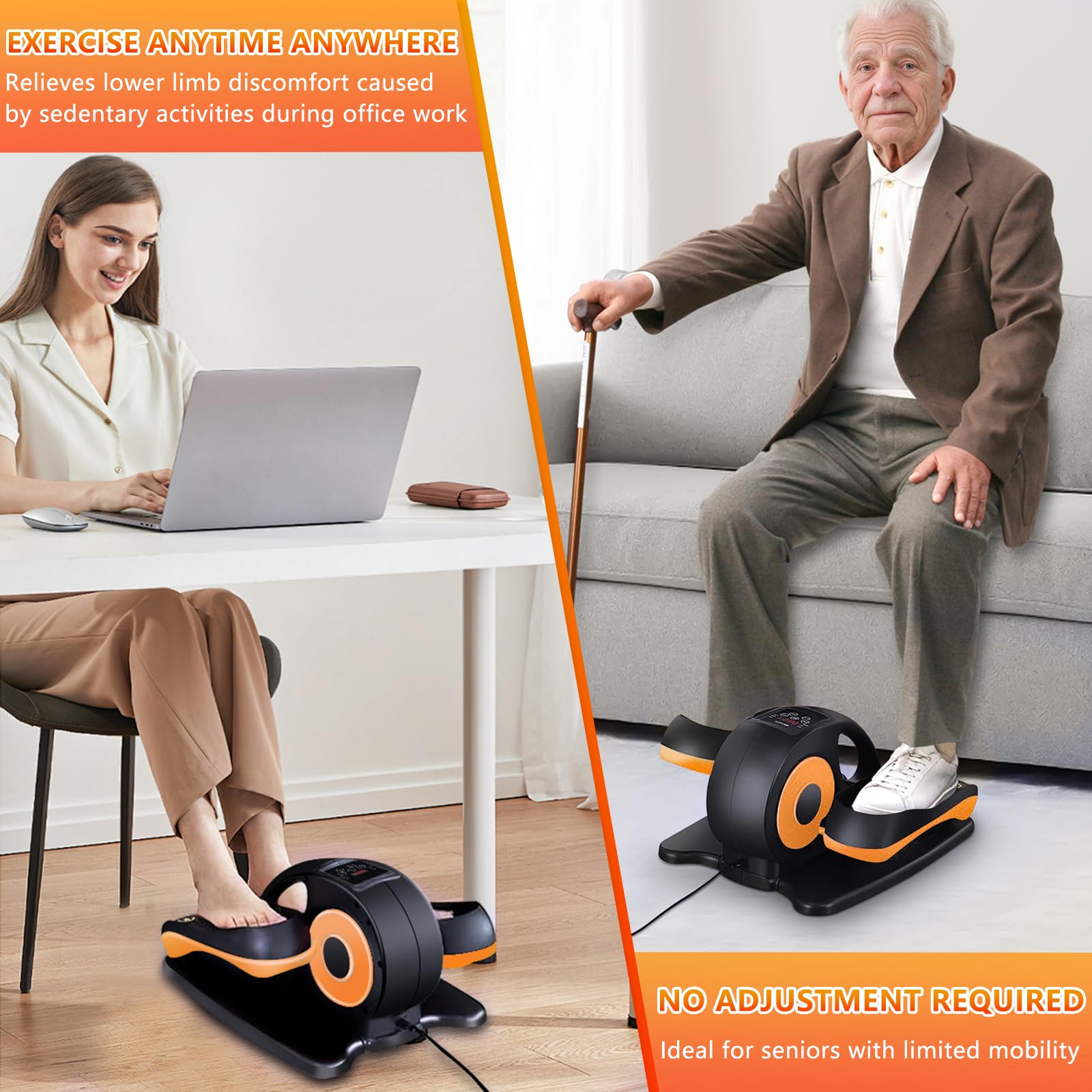 Mini Eliptica Pedales Eliptica Estaticos Personas Mayores, Pedaleador Electrico, Bicicleta Eliptica Fitness para Casa, Ejercitador de Piernas para Ancianos y Adultos