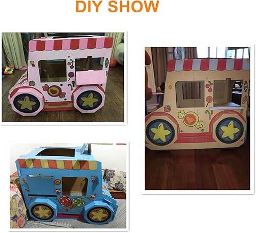 Miniatura 5 de Camión de comida para niños, casa de juegos de cartón, casa de juegos de interior, cartón para colorear, juguete de regalo para niños pequeños y