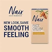 Vista 3 de Crema para eliminar el vello facial, hidratante con aceite de almendras dulces, de Nair, 2 onzas (paquete de 2)