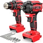 DIYtoolifz Ensemble de pilotes sans fil pour perceuse et impact compatible avec Milwaukee 18V Batterie (outil de base), Kit de combo d'outil sans brosse avec Bits, Compact & Perceuse de conducteur portable pour la maison DIY, Travail du bois