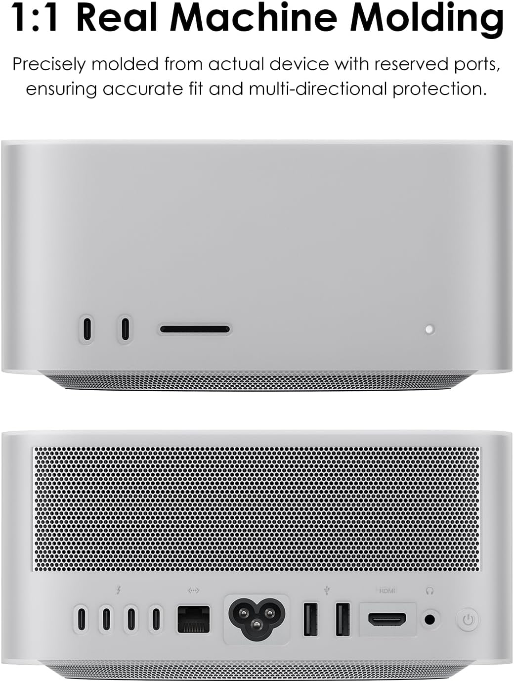 Case for Apple Mac Studio,NOUKAJU Silicone Material Protective Cover,Drop-Proof,Scratch-Proof,Shock-Proof,Dust-Proof,Protective Case for Mac Studio 2025 New(Clear-White)