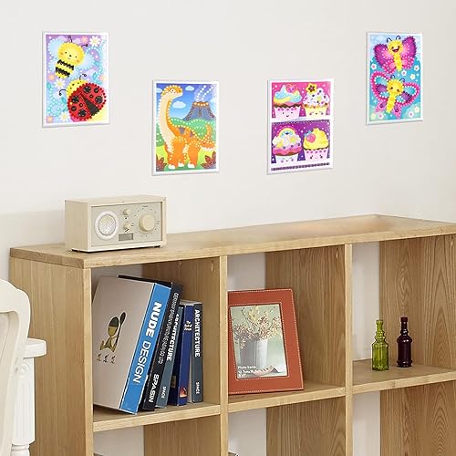 Miniatura 6 de VKPI Kit de pintura artística de cuentas para niños, kits de mosaicos de manualidades de cuentas de diamante, suministro de educación de aprendizaje