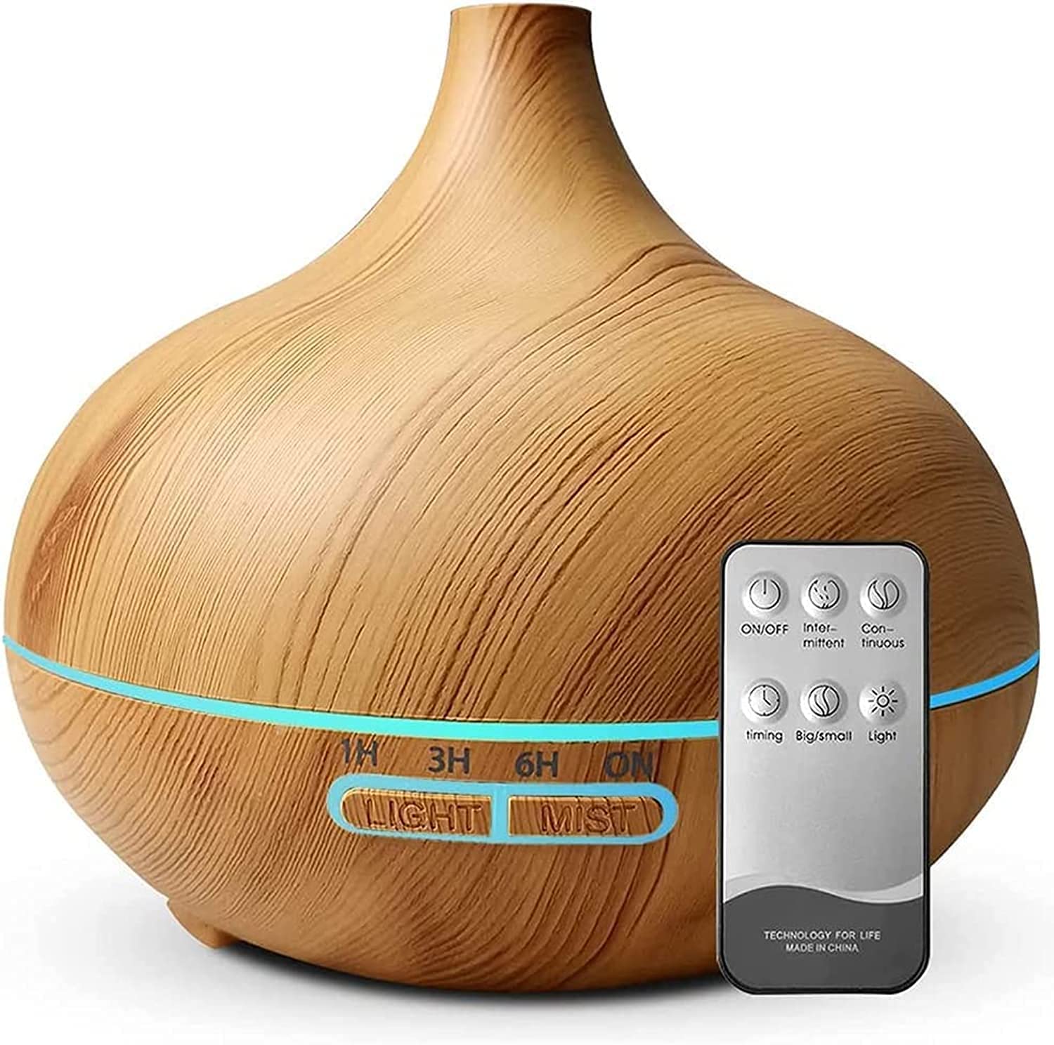 Homarket Aromatherapy Diffuser 300ml, 7 LED Color Changing Light Essential Oil Diffuser Humidifier with Remote Control, Air Diffuser for Essential Oils Large Room with Cool Mist