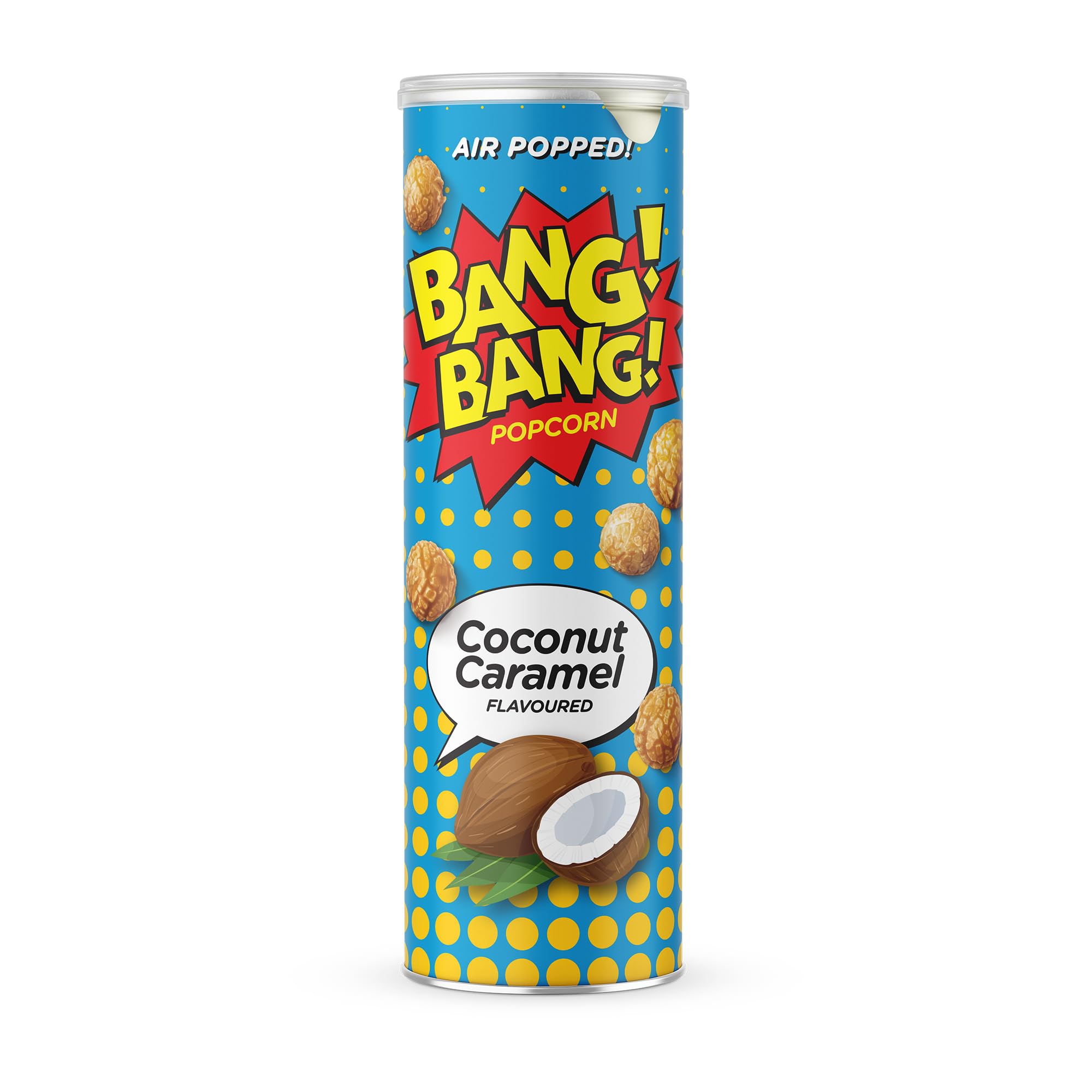 Bang Bang Popcorn – Butter & Coconut Flavour | Air Popped – Tropical | 85g (Pack of 6)