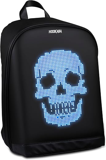 Hookaba Urban Buzz LED Backpack 17L | Smart Display Bag | App Controlled, Programmable Screen &amp; Water Resistant | Unisex D...