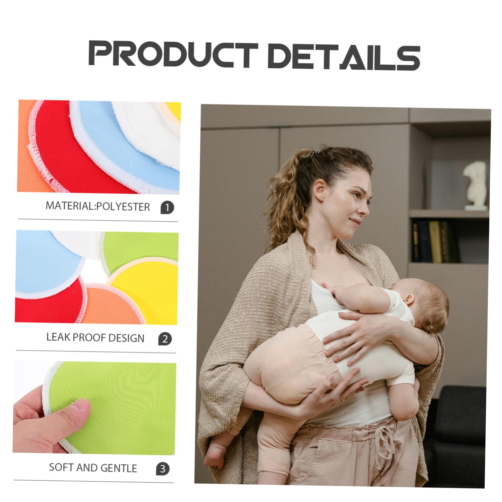 RORPOIR Maternity Breastfeeding Kit 12 Reusable Nursing Pads Washable Breathable Leakproof for Breast Pumping