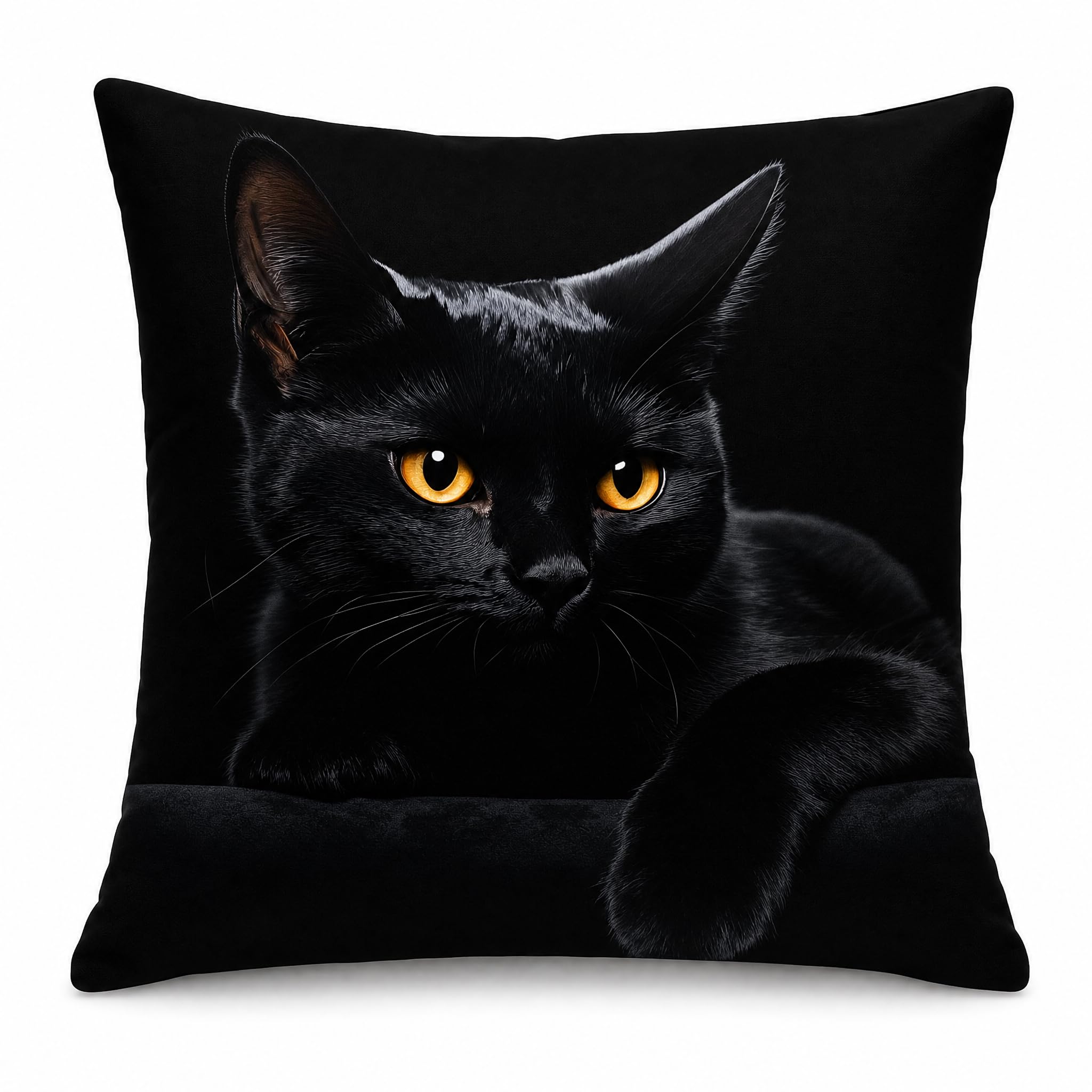 PVOODIRE Cat Cushion Cover 40 x 40 Plush Material Cuddly Soft Cover for Head Chimmer Decorative Cushion without Filling