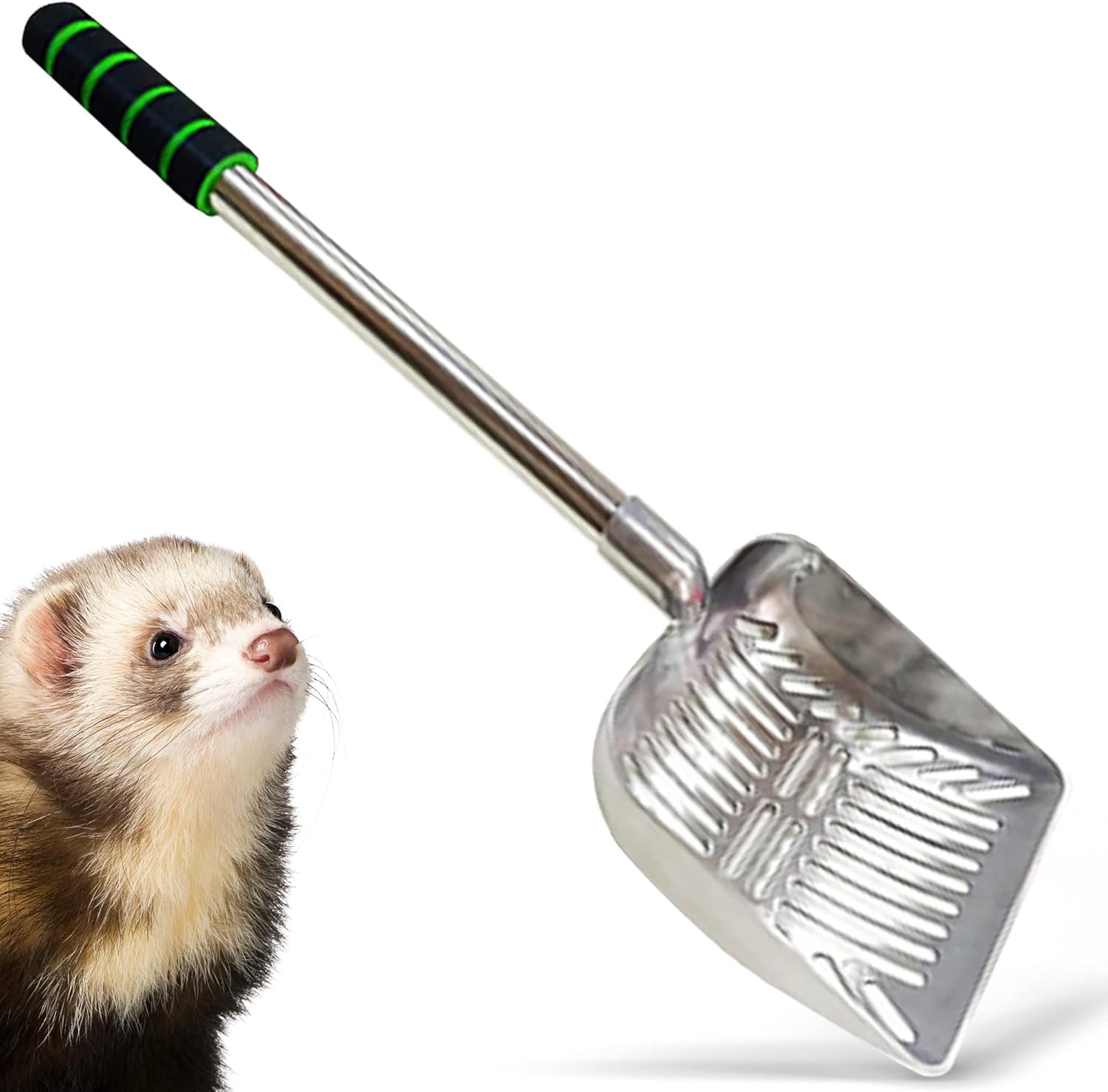 SunGrow Ferret Litter Scoop, Stainless Steel Poop Scooper