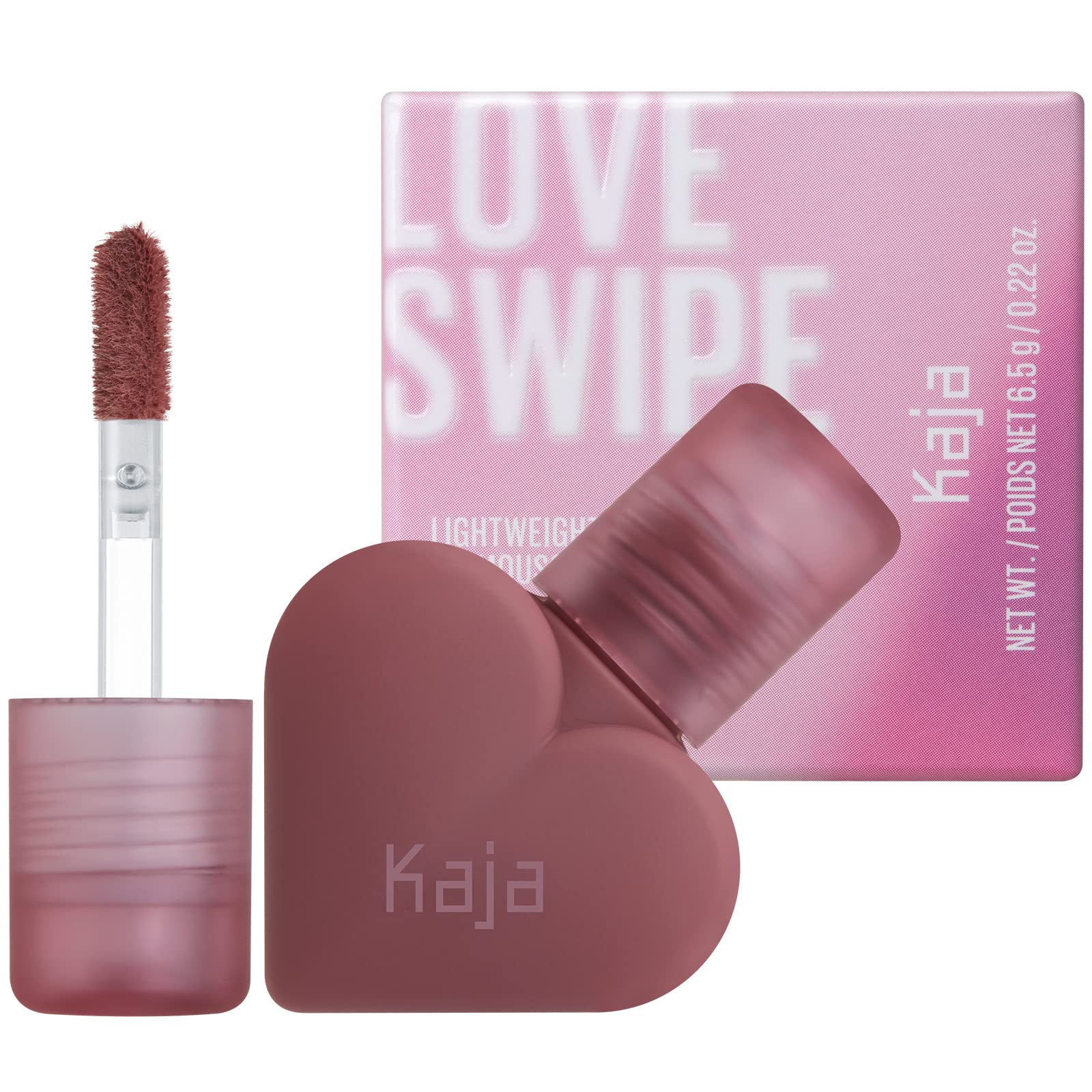 Kaja Lip Mousse - Love Swipe 02 Sweet Softie| with Raspberry Seed Oil and Vitamin E, Buildable, Blendable, Moisturizing, Velvet Finish, Weightless Texture, Deep Shades, 0.22 Oz