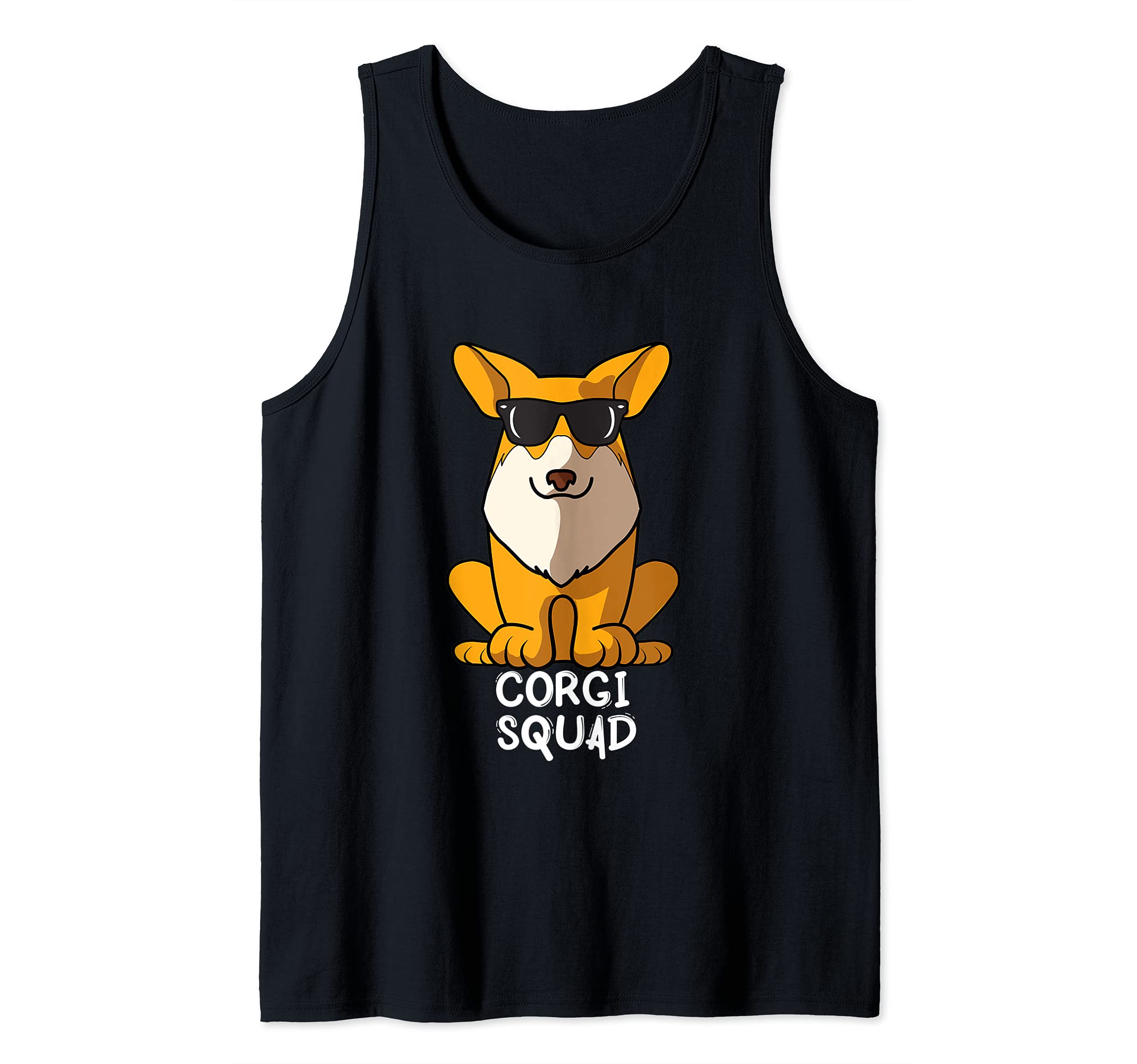 Cool Welsh Corgi Squad Dog Mom Dog Dad Tank Top, Black