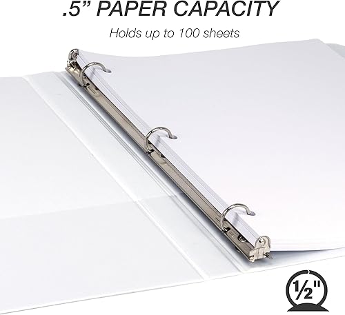 Vista 207 de Samsill (MP128587) - Carpeta de 3 anillos redondos de 3 pulgadas, fabricada en los EE. UU., con cubierta transparente personalizable para insertos