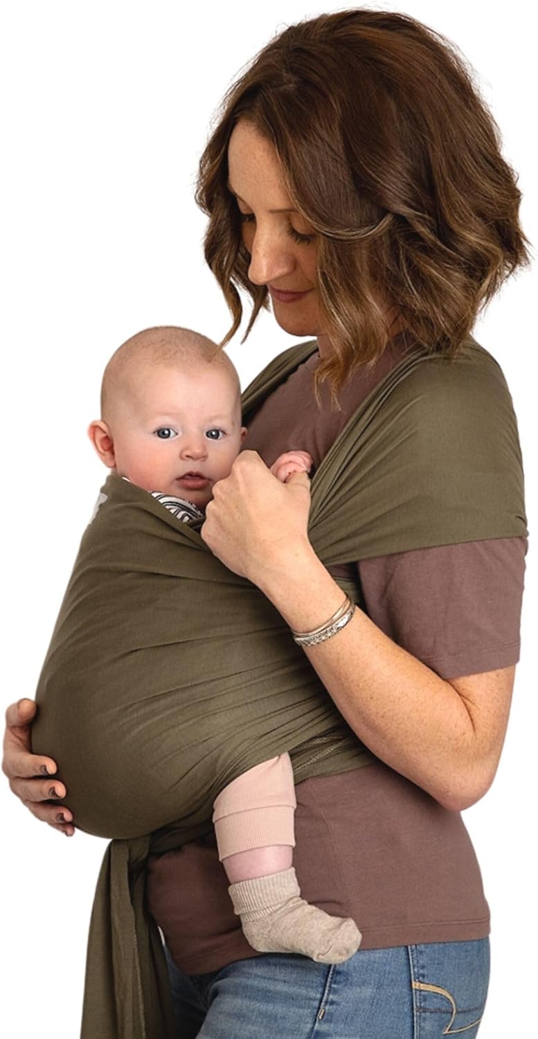 Gaia Baby Wrap | Newborn Baby Sling Carrier | Premium Supersoft Organic Cotton Fabric | Certified Hip Healthy |Forest Green