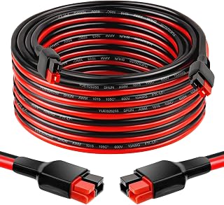 MOOKEERF 10AWG Anderson Extension Cable - 25FT Solar Extension Cable Anderson Connector for Portable Power Station Solar Panel Solar Generator