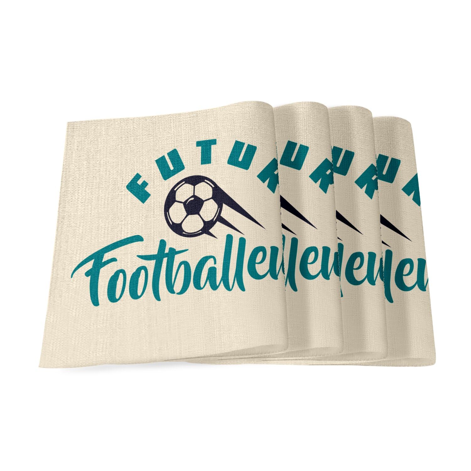 Sets de table en lin sur le football : le cadeau idéal pour anniversaire de jeune joueur