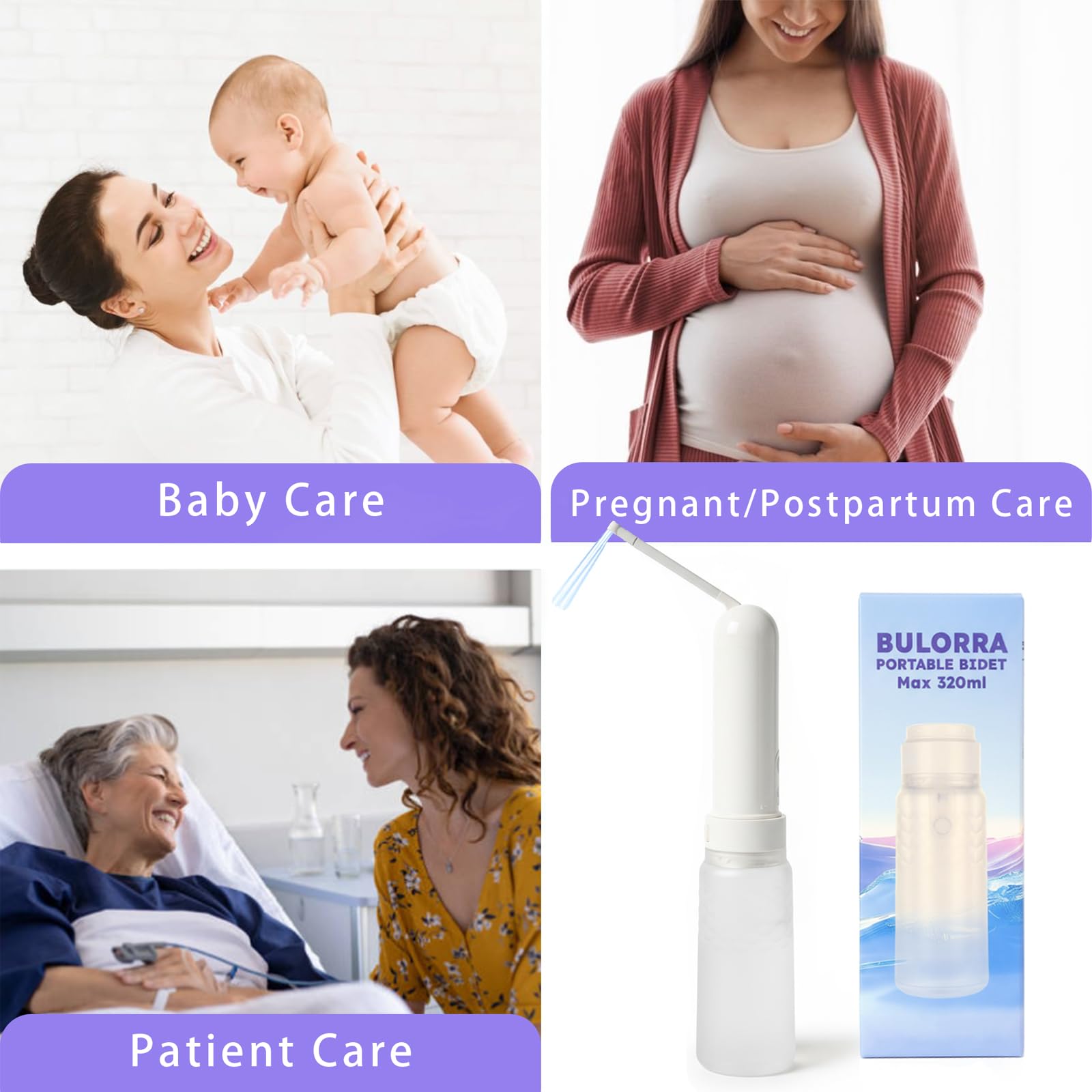 Bidet portatile per viaggi e servizi igienici 320 ml Bidet portatile ricaricabile con batteria da 800 mAh IPX7 impermeabile igiene personale pulizia post-partum cura per donne bambino anziano