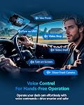HUPEJOS Dash Cam à l'intérieur avant et arrière, libre 128G Carte incluse, 4 Chaîne 360° Affichage de la caméra Dash 4K 2160P/UHD, AI Moniteur de conduite de fatigue, 5G WiFi GPS, 8 IR Lampes Vision nocturne, 24H Mode de stationnement(V8PRO)