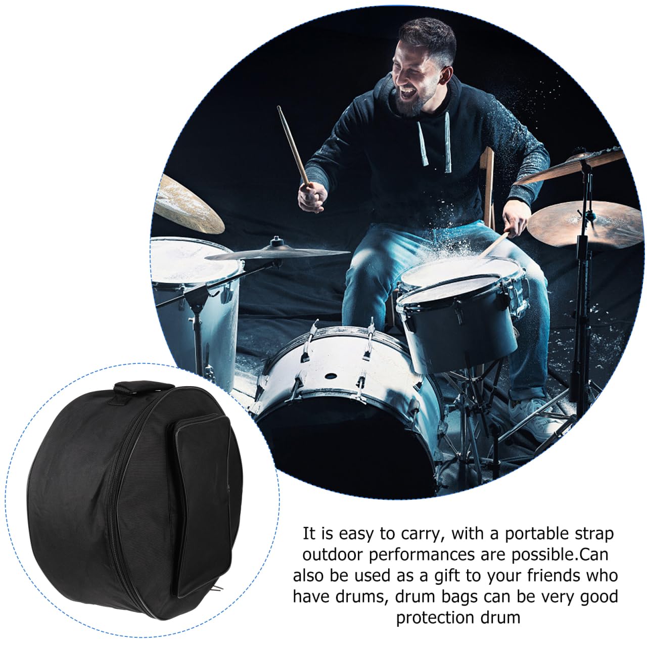 Bolsa Acolchada Para Tambor De Caja 14'' Con Correa Ajustable Y DiseñO Elegante Funda Duradera Para Transporte De PercusióN