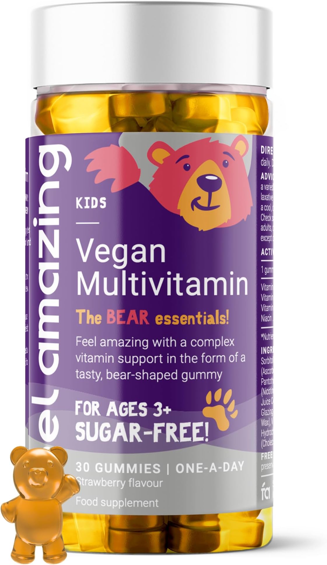 Feel AmazingKids Multivitamins Gummies - Sugar-Free - Strawberry-Flavoured - Essential Vitamins A, C, D, B6, B12, Zinc & Selenium - 30 Servings