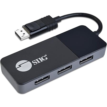 SIIG DisplayPort 1.4 MST Hub/Splitter, DisplayPort to 3X DP Monitors, Single 4K 60Hz or Dual 4K 30Hz or Triple 4K 30Hz Video Outputs in Extended Mode - for Windows PCs, NOT Mac OS (CE-DP0M11-S1)