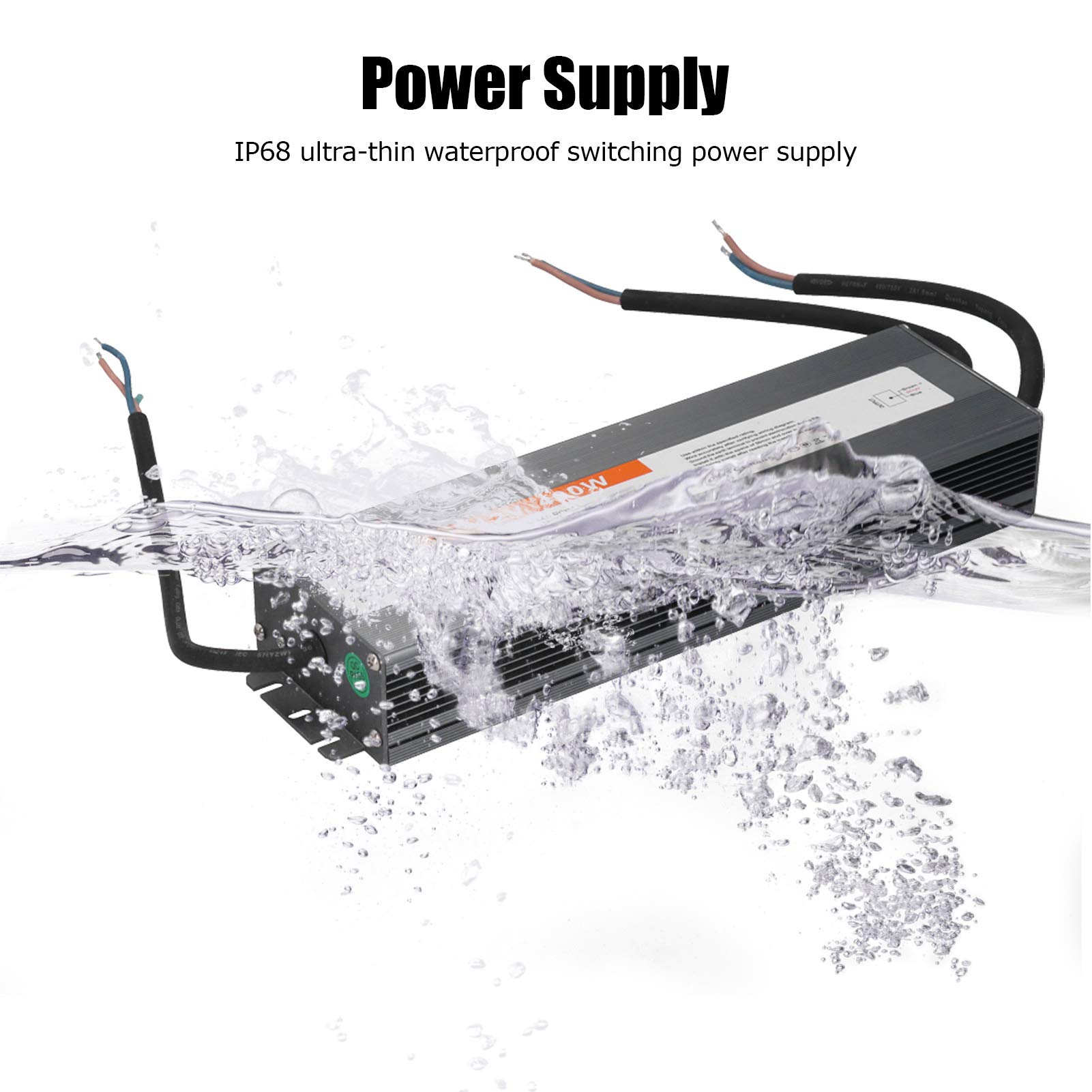 Transformator sterownika LED 400 W, wodoodporny zasilacz impulsowy 12 V / 24 V DC IP68, cieńszy i trwalszy, doskonała izolacja, wysoka wytrzymałość dielektryczna (DC24V)