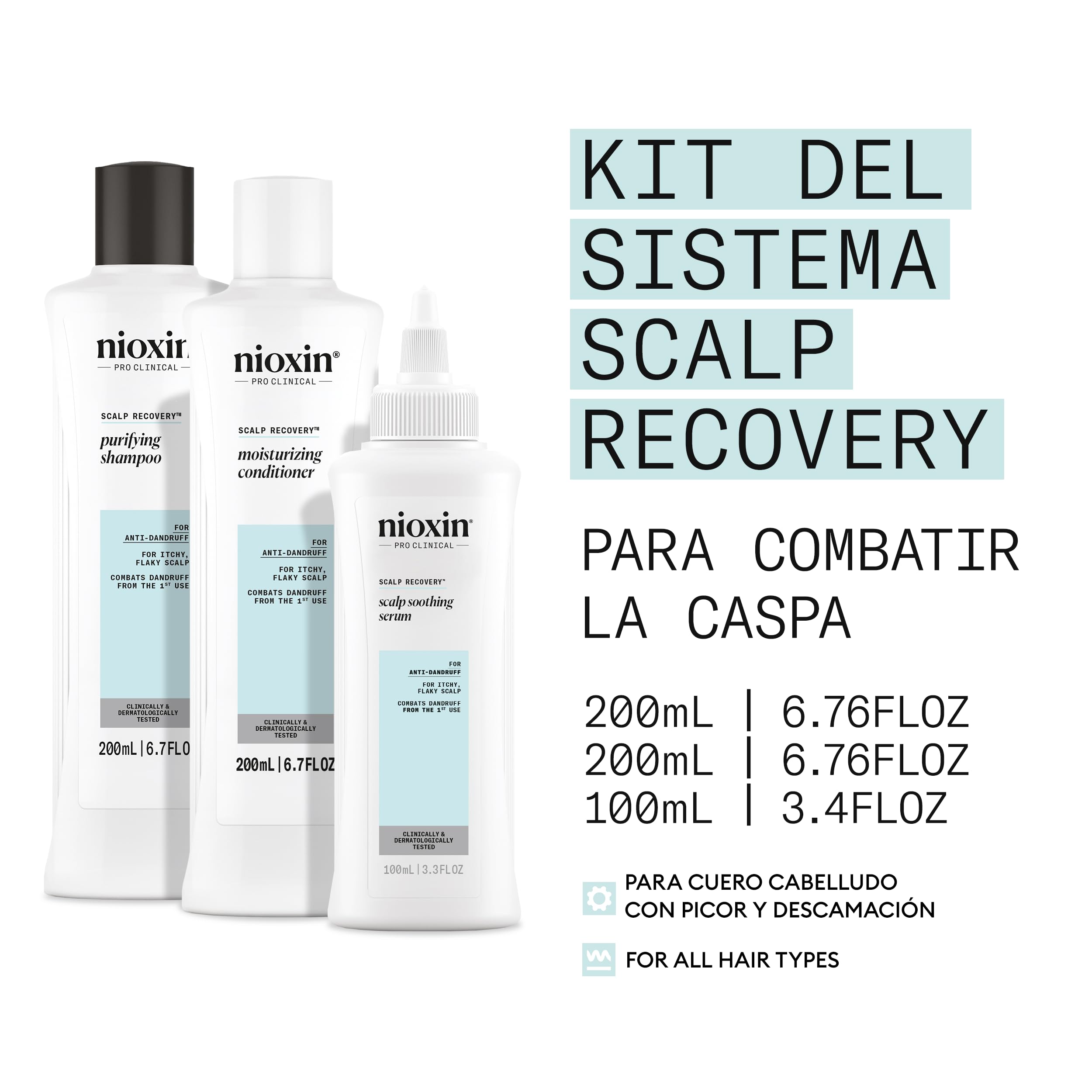 Nioxin Scalp Recovery - Champú/Acondicionador/Tratamiento - Cuidado del Cuero Cabelludo Seco y con Picor