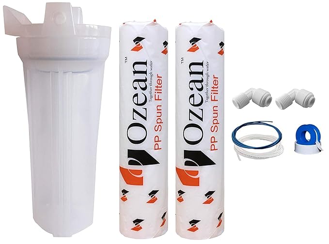 KWZ Clear Pre Filter Housing Kit with 2 Spun Filter for Aquaguard/Aquagrand/Dolphin/Aquafresh Water Purifier