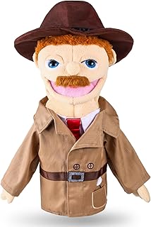 Role Play Hand Puppets Hand Plush Chef Doctor Fireman Pirate Detective Athlete Nurse Worker Hand Puppet Toys Puppets for Kids Storytelling Imaginative Pretend Play Teaching Preschool(Detective)